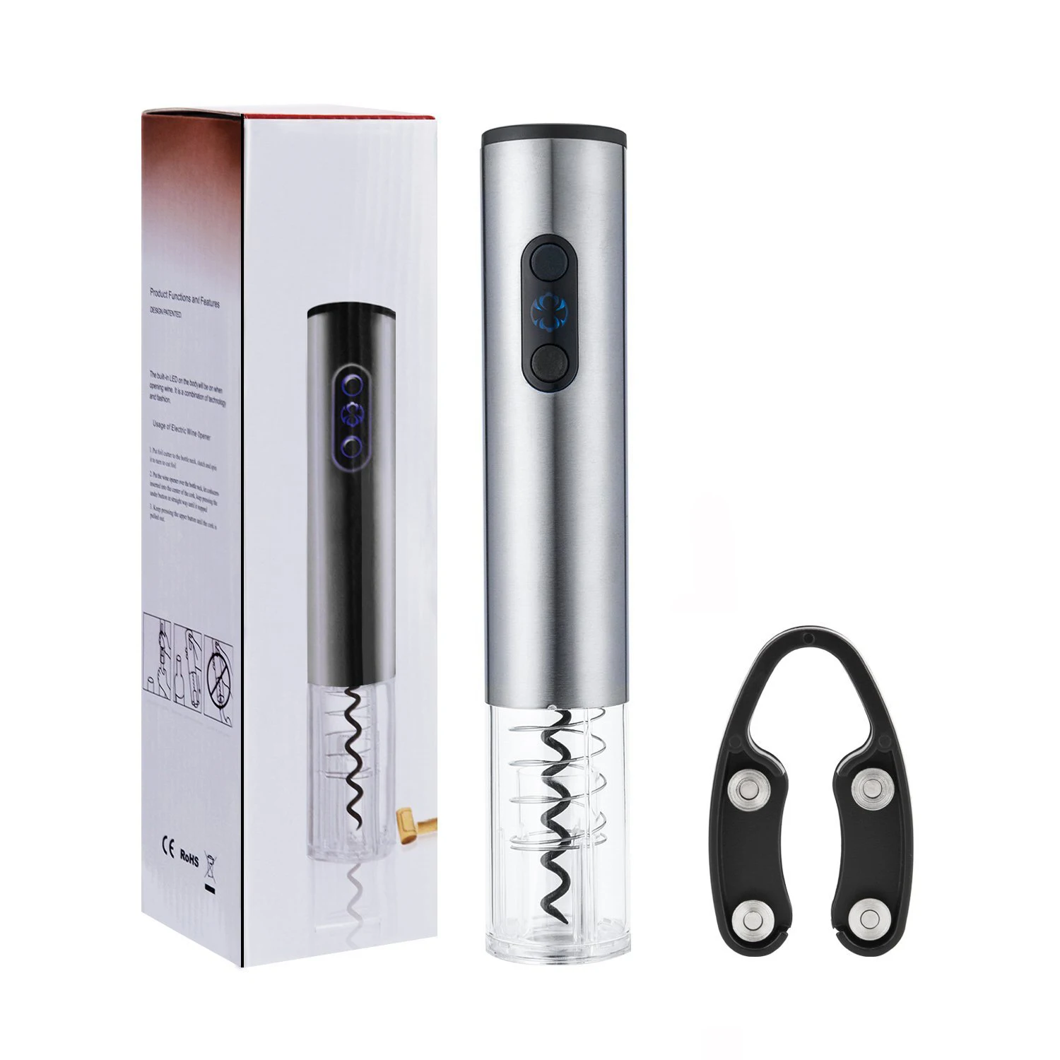 Amazon Bestseller Cork Screw Electric Wine Bottle Opener With Foil