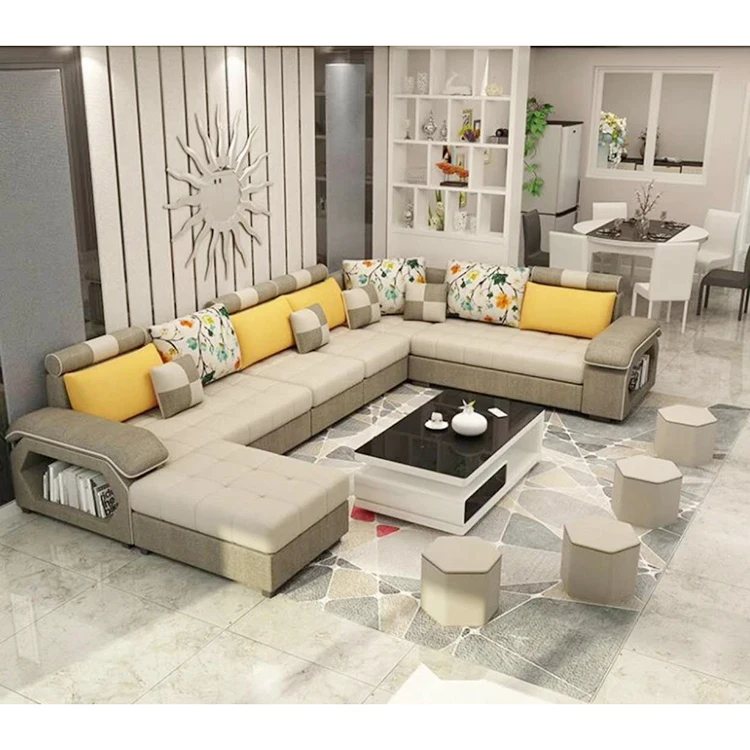 Foshan B107 Modern Style Design Fabric Sofa 7 Seater