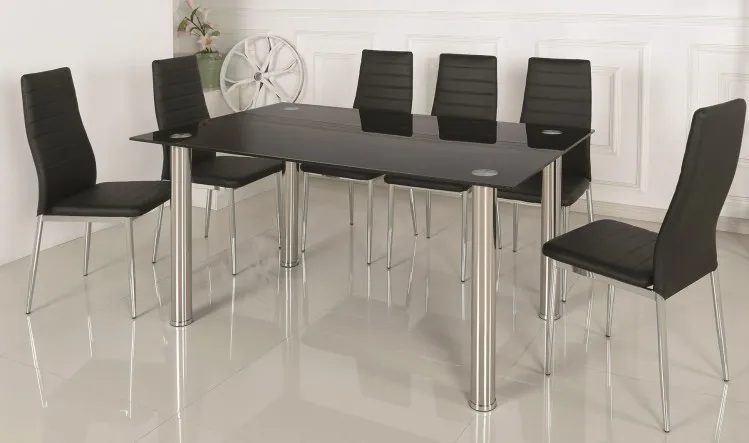 Modern Style 4 Seat Metal Legs Tempered Glass Dining Room Furniture Dining Table And Chairs Buy Glass Dining Table 4 Seat Dining Table Metal Legs Dining Table Product On Alibaba Com