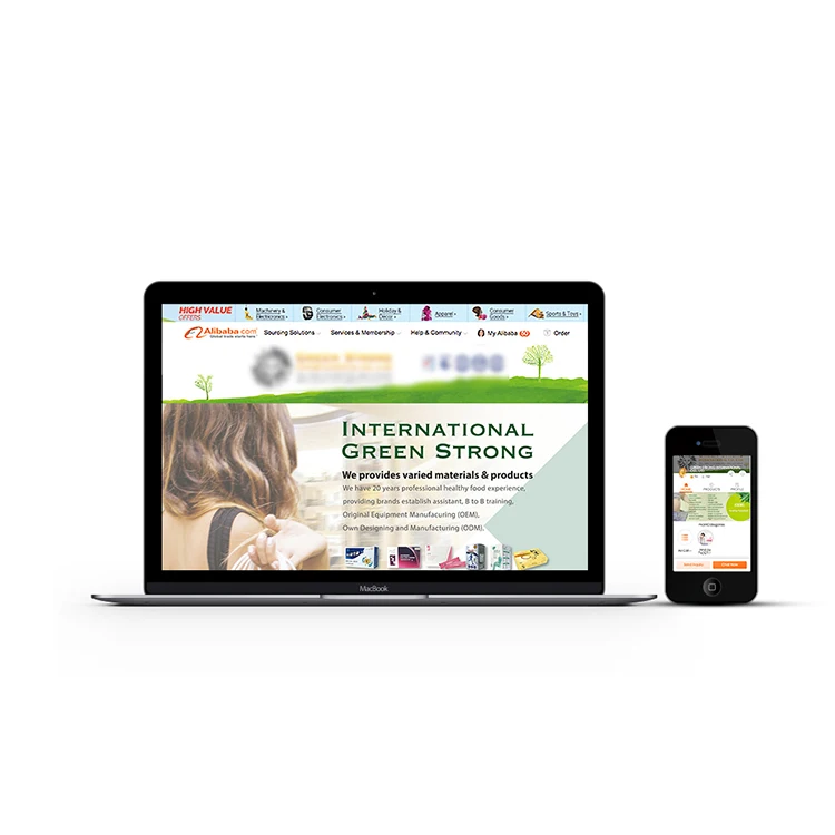 Дизайн веб-страниц Alibaba Mini