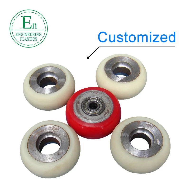 Engineering Plastic Custom Colored Pu Small Rollers Wheel Rubberized Wear Resistant Roller 40mm Manufacturer Polyurethane Wheel