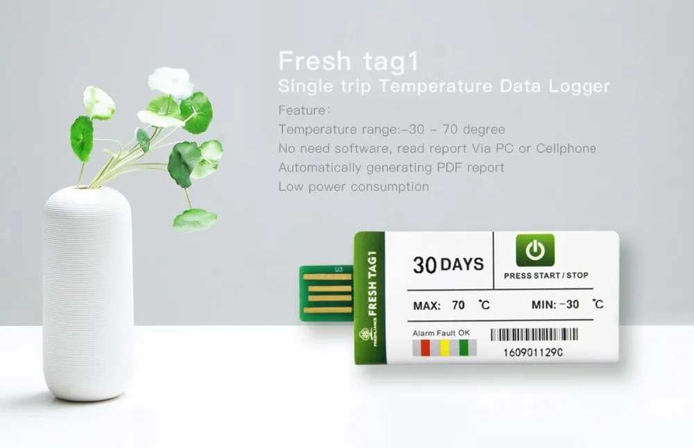Freshliance Cold Chain Single Use Data Logger Temperature Recorder Usb