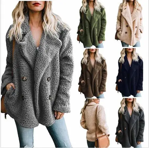 Womens Teddy Bear Oversized Coat Ladies Borg Zip Faux Fur Jacket UK Size S-3XL