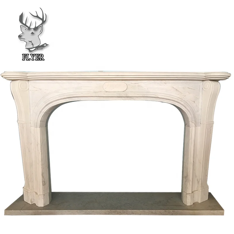 Европейский культивированный мраморный камин с объемным изображением цветов для