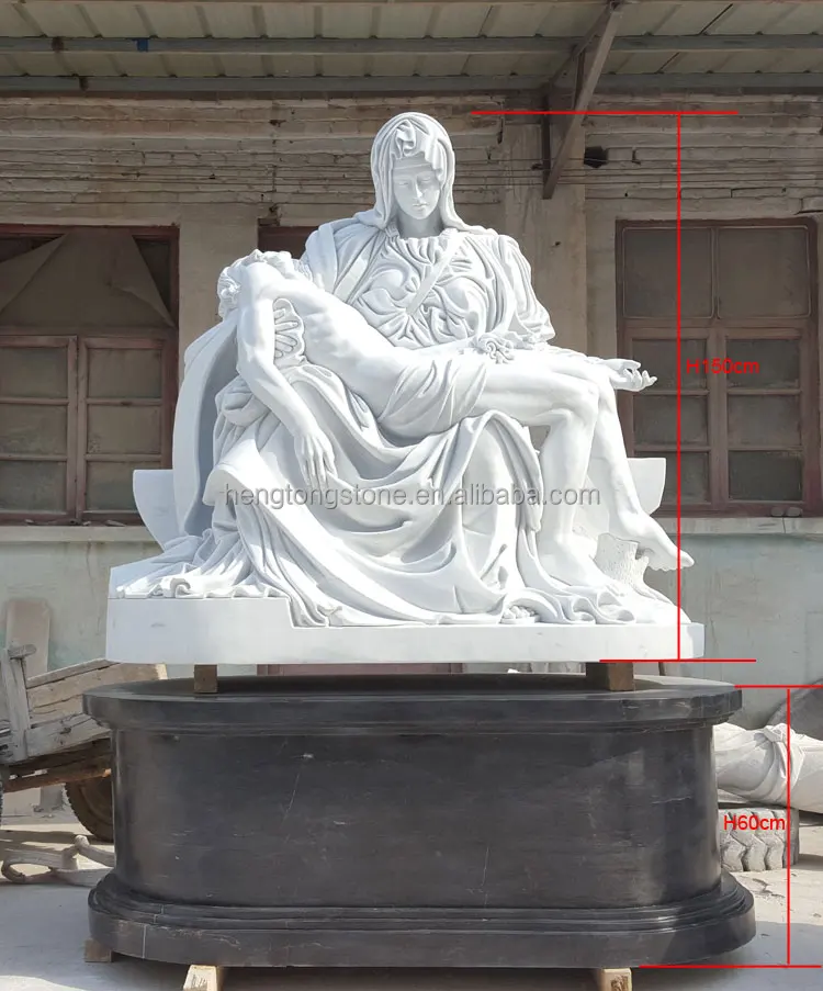 西洋の大理石のイエスとマリアの像-ミケランジェロのピエタの複製