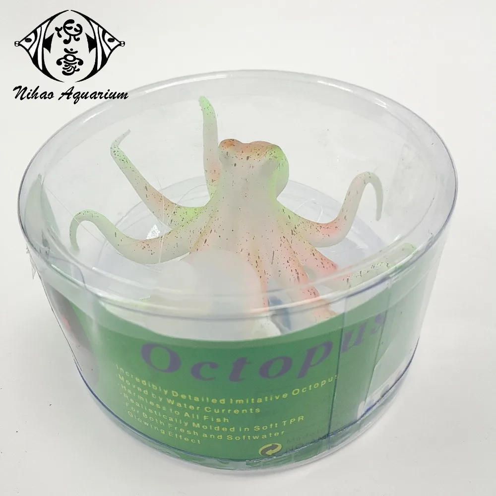 OEM Silicon Soft Realistic Octopus Floating Decorations Animal Marine Fish Sea Aquarium Ornament Fish tank Accessories