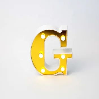 G Alphabet 3D Decoration Alphabet Lamp Room Table Battery Operated Marquee Letter Light For Room, Party, Holiday