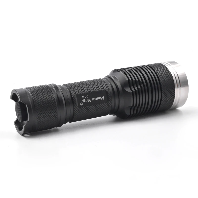 Rechargeable C8.2 SST-40.2 LED Flashlight Torch 2600Lumens Long Range Stainless Steel Head Aluminum Alloy Body Camping Hiking