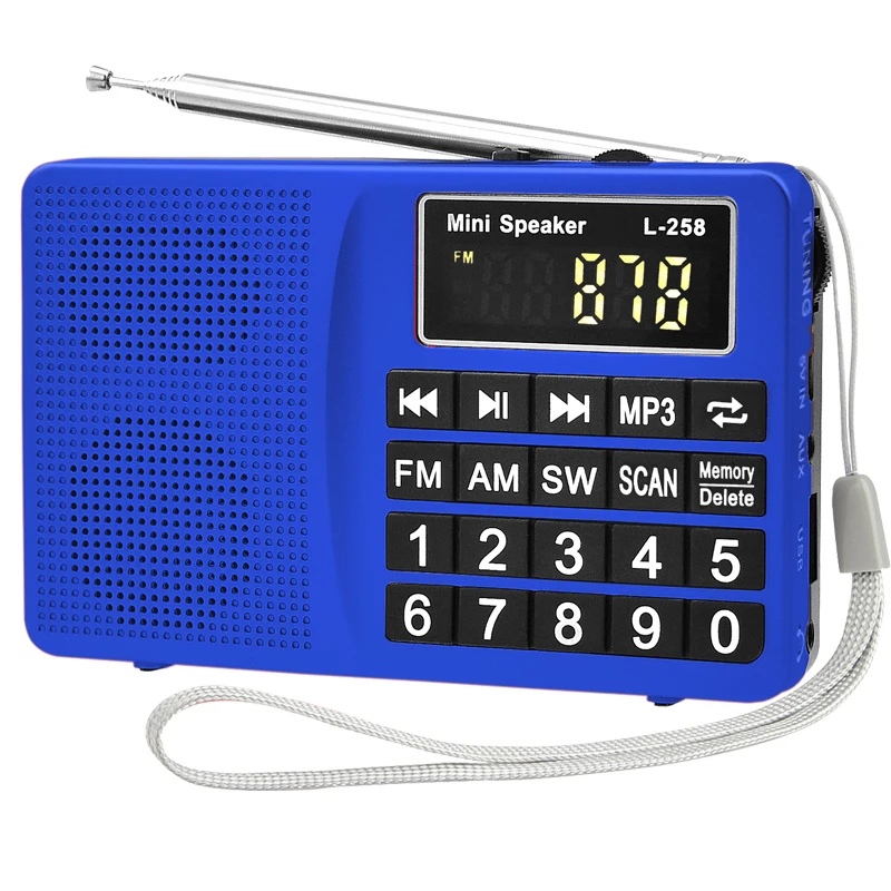Мультимедийный портативный мини-динамик с usb TF-картой и выходом для наушников компьютера телефона MP3-плеера FM/SW/AM радио