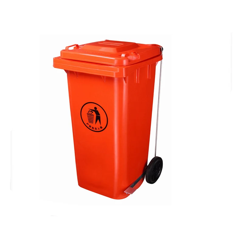 Kunststoff-Mülltonne mit Fußpedal, 120 Liter