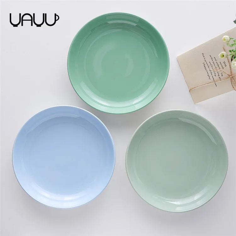 FENN good quality multiple color round 9 inch platter plates / food round ceramic dinner plate for sale dishes plate