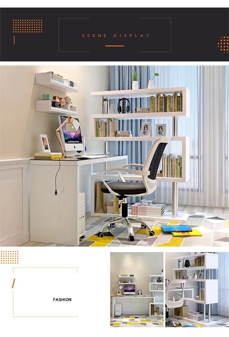 S Shaped Rotating Computer Desk Desktop Home Custom Simple Desk Frame Combination Corner Desk With Cabinet