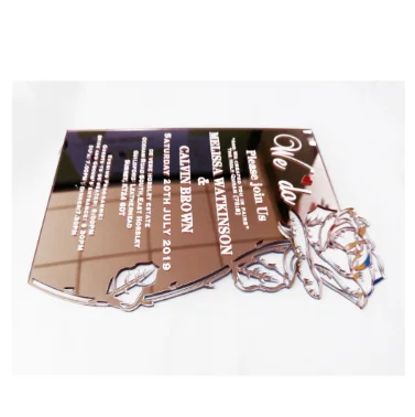 Новинка 2019, оптовая продажа акриловых пригласительных открыток на свадьбу с лазерной резкой розы, роскошные Пригласительные открытки на свадьбу