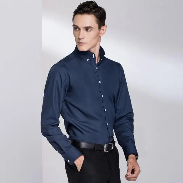 Wholesale 60% nuevo estilo camisas de manga larga hombre azul con botones From m.alibaba.com