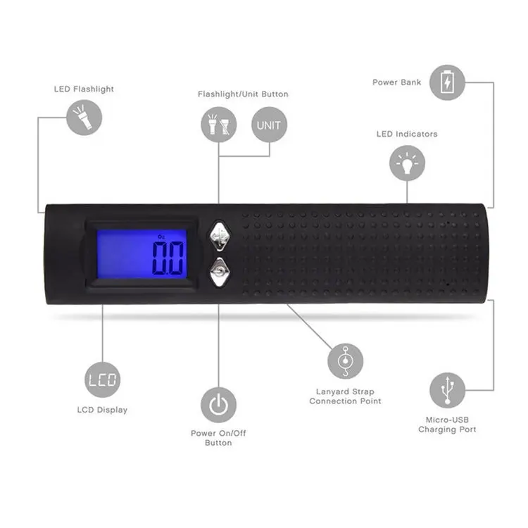 Accuoz Rechargeable Digital Luggage Scale - 2600mAh Portable Charger & LED  Flashlight