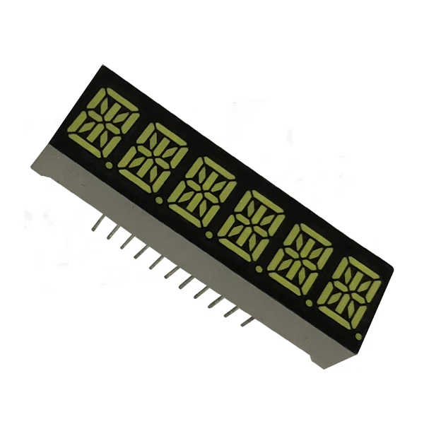White 0.4 Inch 6 Digit 14 Segment LED Display - Common Cathode