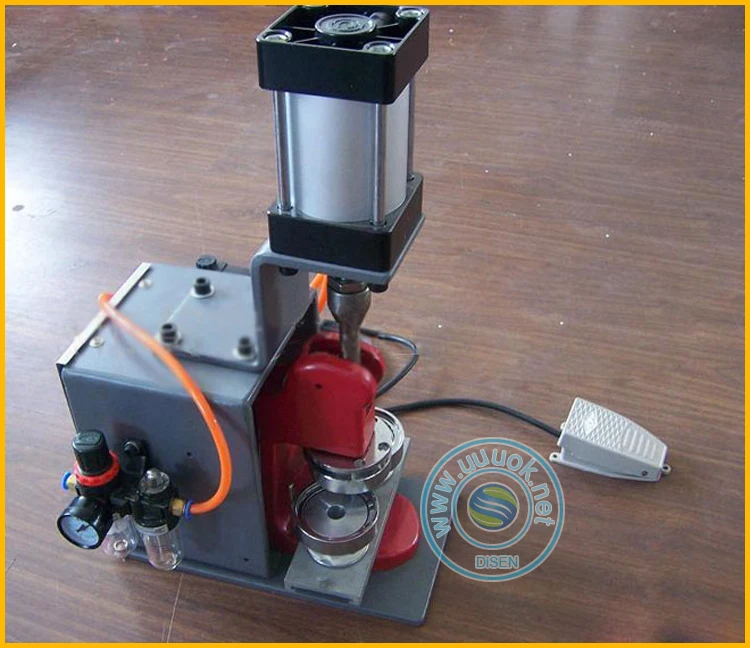 Pneumatic Pin Cloth Name Badge Machine Round square Oval Automatic Metal Button Badge Making Machine