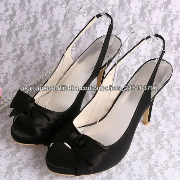 Sandalias femininas plataforma festa casamento - R$ 270.00, cor Preto (com  tiras, em nobuck) #4771, compre agora | Shafa