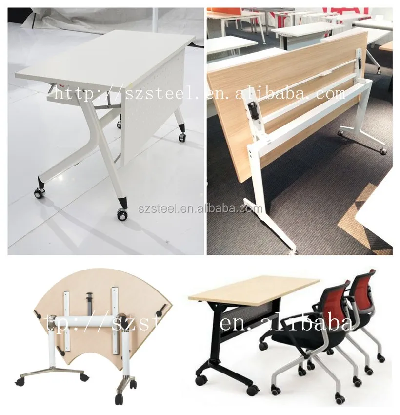 Large Size Meeting Folding Desk Office Foldable Table With Metal Metal Foldable Folding Desk Training Initpintu 7 Jpg Table