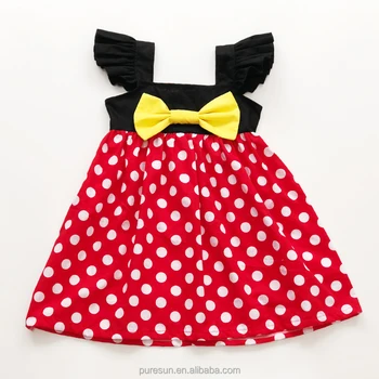 Wholesale children princess dresses casual red polka dot girls summer baby birthday boutique dress
