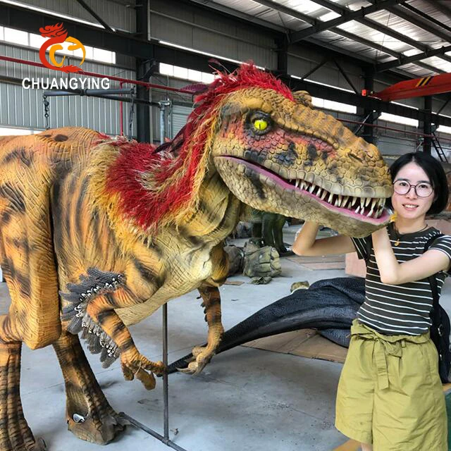 Amusement Park Life Size Walking Realistic Animatronic Dinosaur Cosplay Costume Adults for Sale