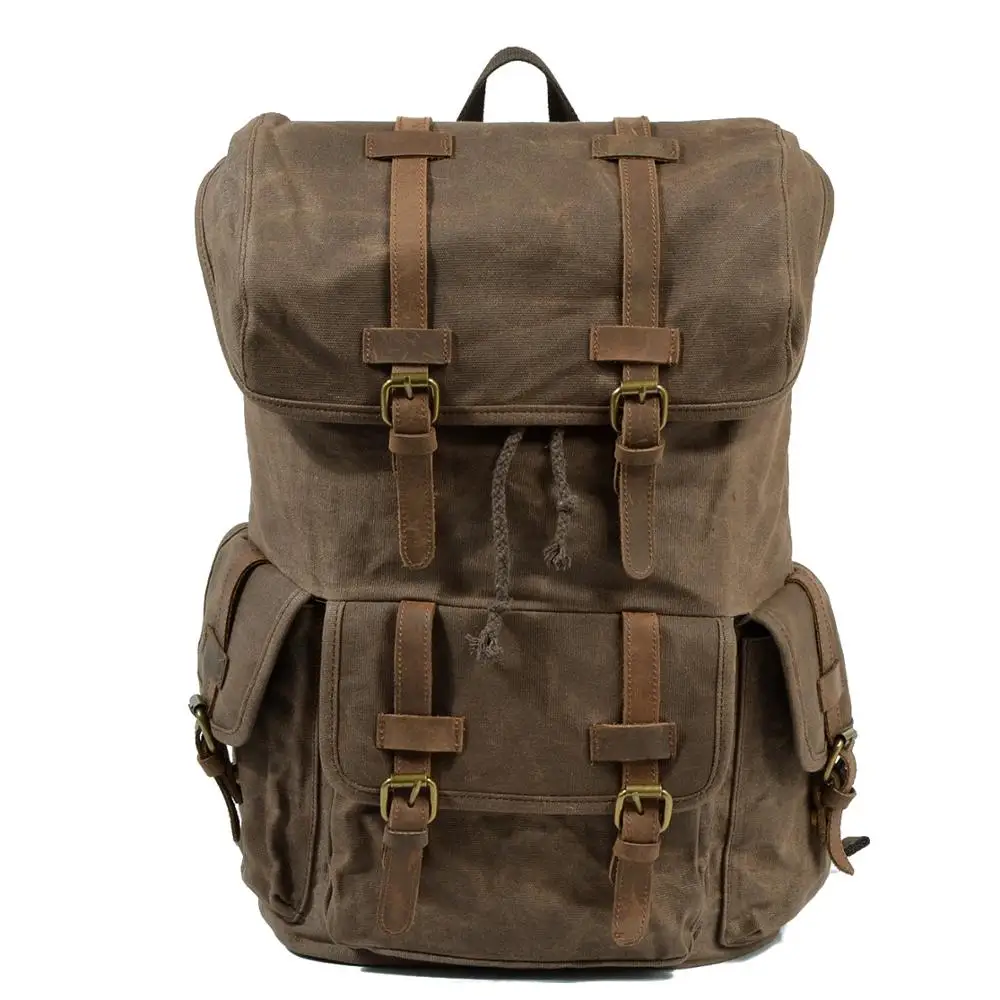 Casual canvas simple business backpack male large capacity computer bag Korean travel bag