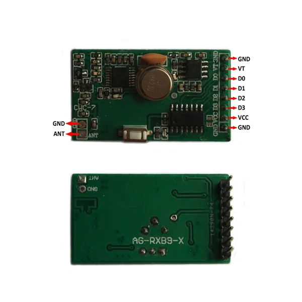 HCS301 433MHz Wireless RF Superheterodyne Receiver Module with Decoder Rolling Code LED Light Function RoHS & FCC Certified