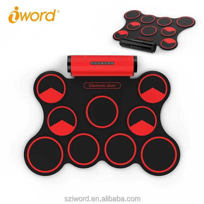 IWord G3009 Foldable Usb Midi Built-In Dual Speakers Roll up Electronic Drum Kit Digital Drum Usb Midi Roll up Drum Kit