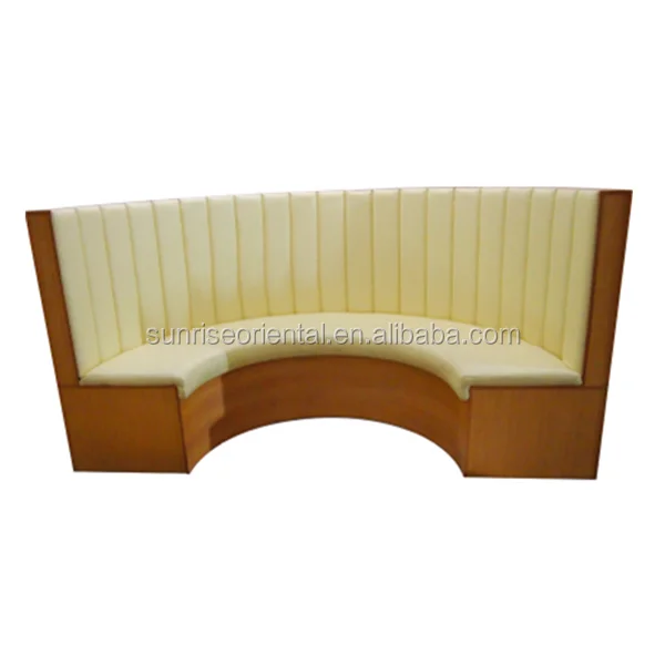 Diameter Two Meters Tufted Half Moon Restaurant Leather Booth Sofa