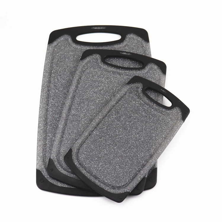 Многофункциональный набор из 3 предметов мраморный внешний вид дизайн индекс цвета кухонная пластиковая разделочная доска