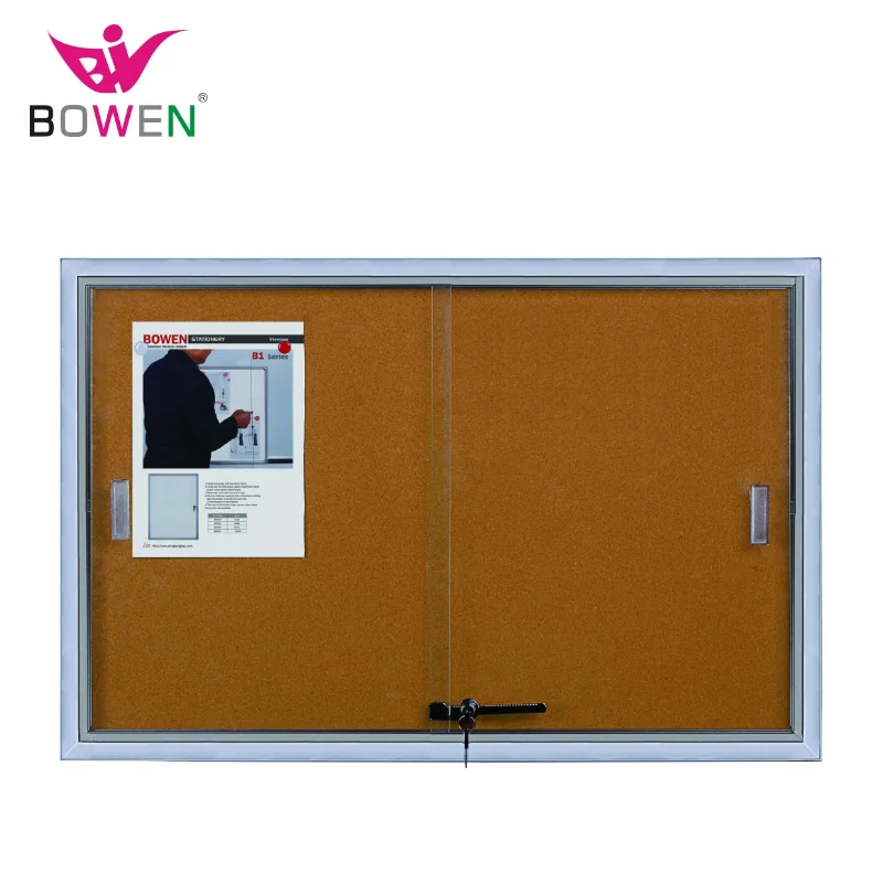 Sliding Glass Door Public Notice Board School Furniture Supplier Thick Wall Mounted Cork Board With Photo Frame Buy Sliding Glass Door Notice Board Wall Mounted Cork Board Product On Alibaba Com