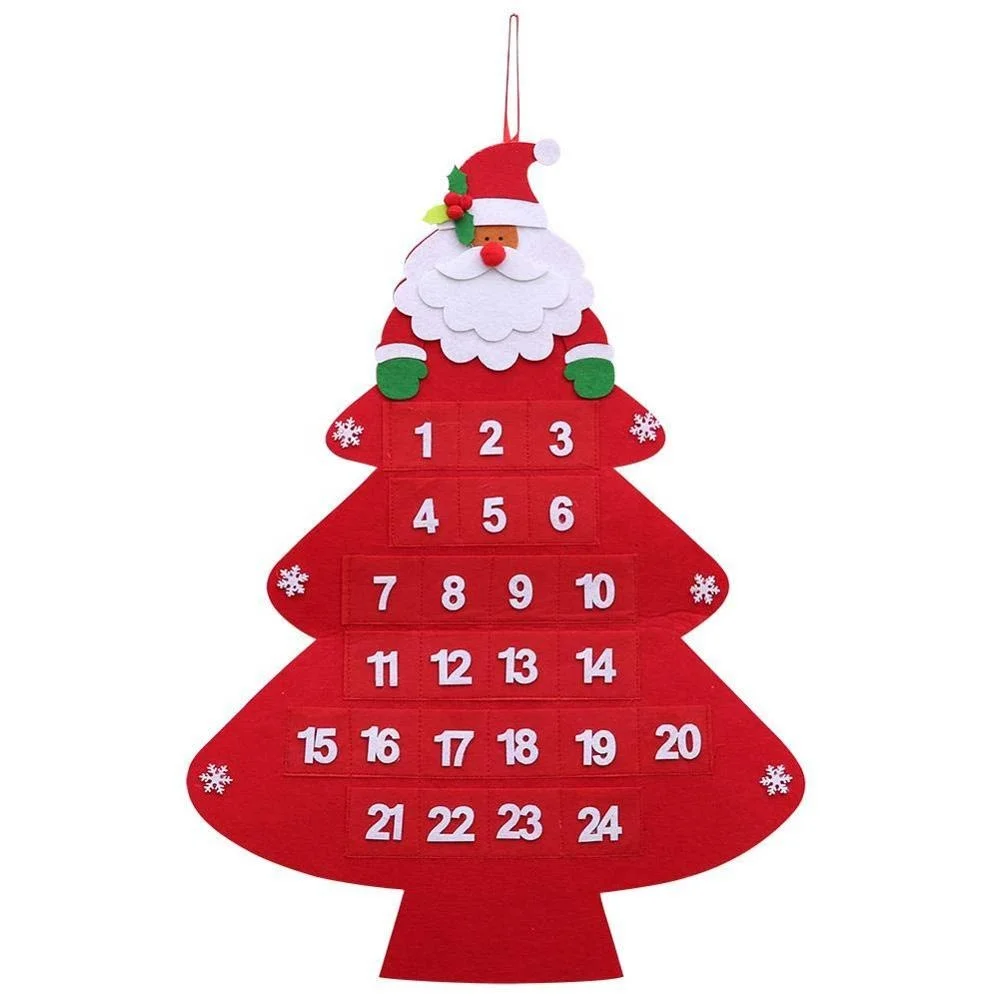 Wholesale 24 Days Christmas Countdown Calendar Wall Hanging Santa Claus  Christmas Tree Shaped Felt Advent Calendar with Pockets From m.alibaba.com