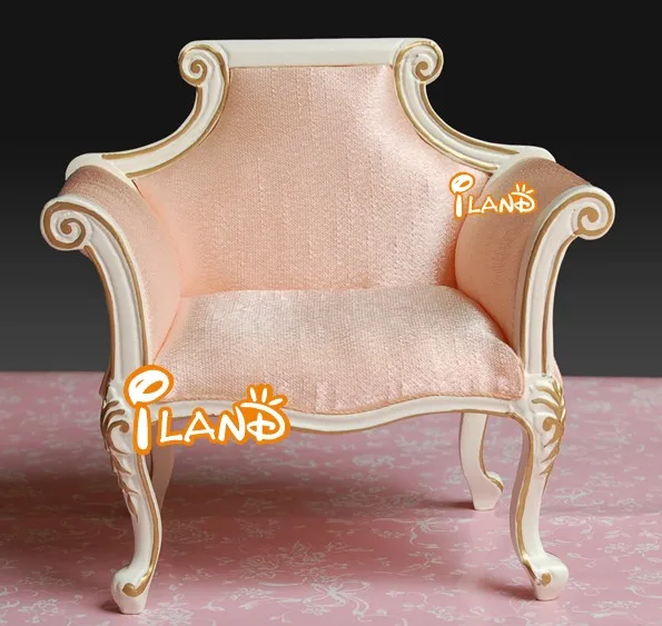 Iland Dollhouse Miniatures Pink Chair Sofa Armchair 1:6 Scale Doll House Furniture for Blythe BJD OB11 Fashion Dolls SL004