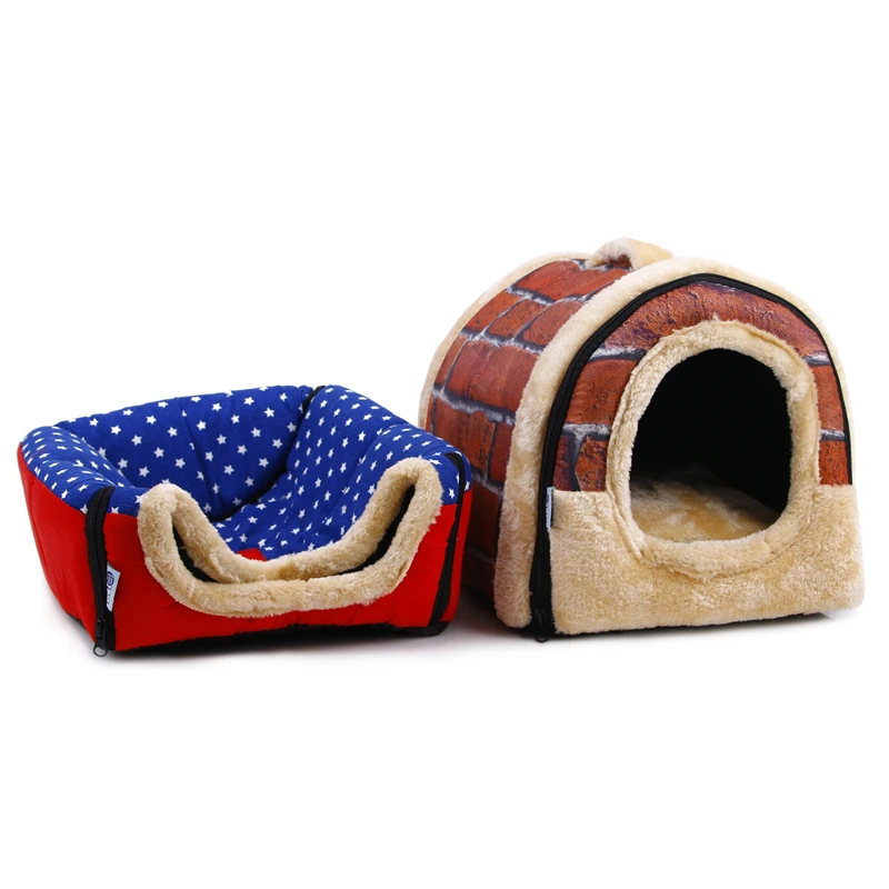 Wholesale High Quality Brick Dualuse Plush Pet Kennels Indoor House