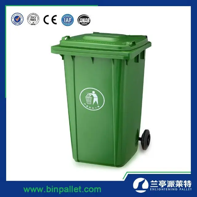 Green Color Outdoor Garbage Bin 120 Liter Plastic Dustbin 13 Gallon Trash Can