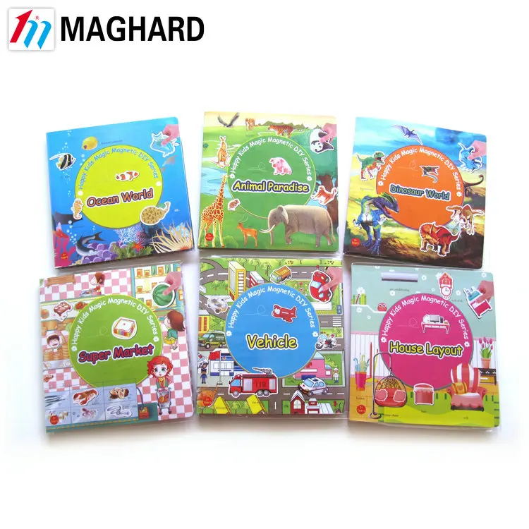 Красочная смешная композитная Магнитная кукла, животные, игра, игрушки, книга для детей