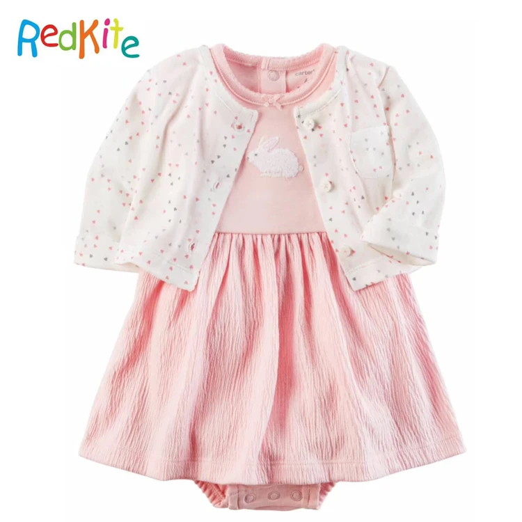 Мульти Стиль 2 шт. Комплект комбинезон для девочек комплект одежды, органический хлопок детские Боди Комплект, детское платье