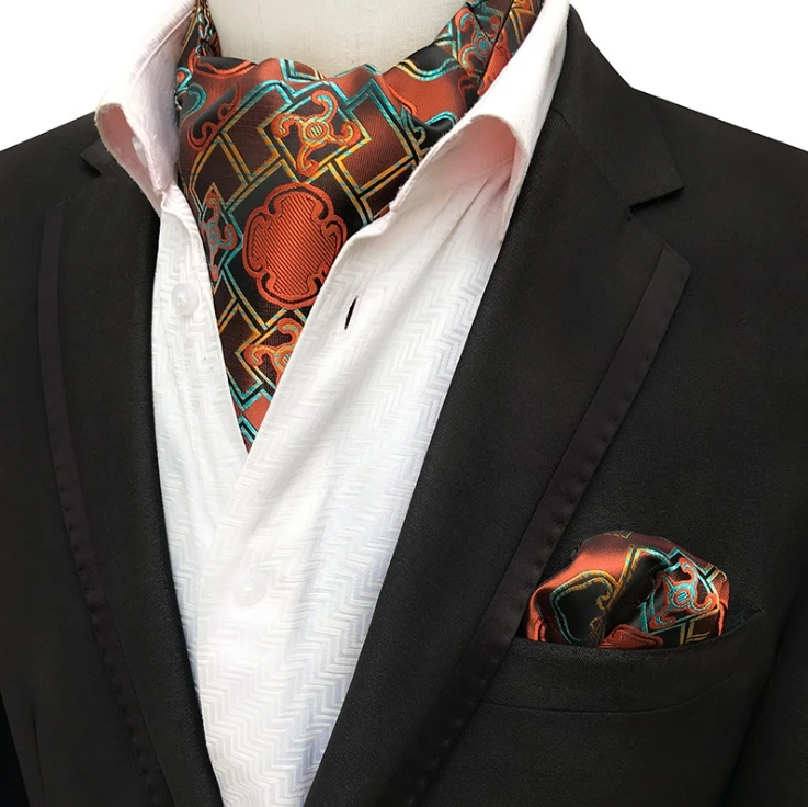 Men Matching Tie Handkerchief Hanky Neckties Floral Business Pocket Square Set 