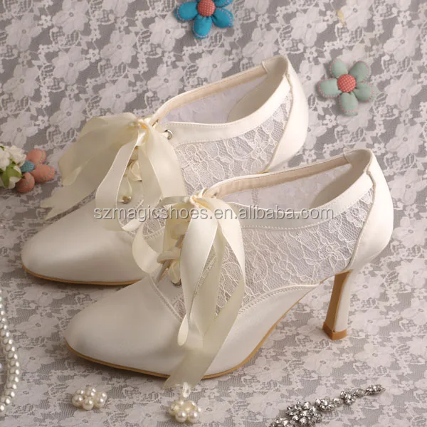 Emily Bridal Zapatos De Novia Zapatos De Novia De Encaje Punta Redonda Zapatos De Novia Mary