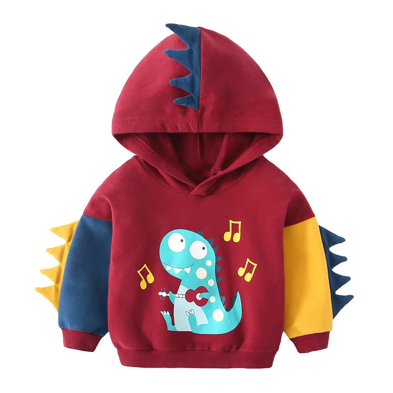 2019 New Design Boys Spring Style Hoodies Casual Baby Cartoon Dinosaur Kids Sweatshirts