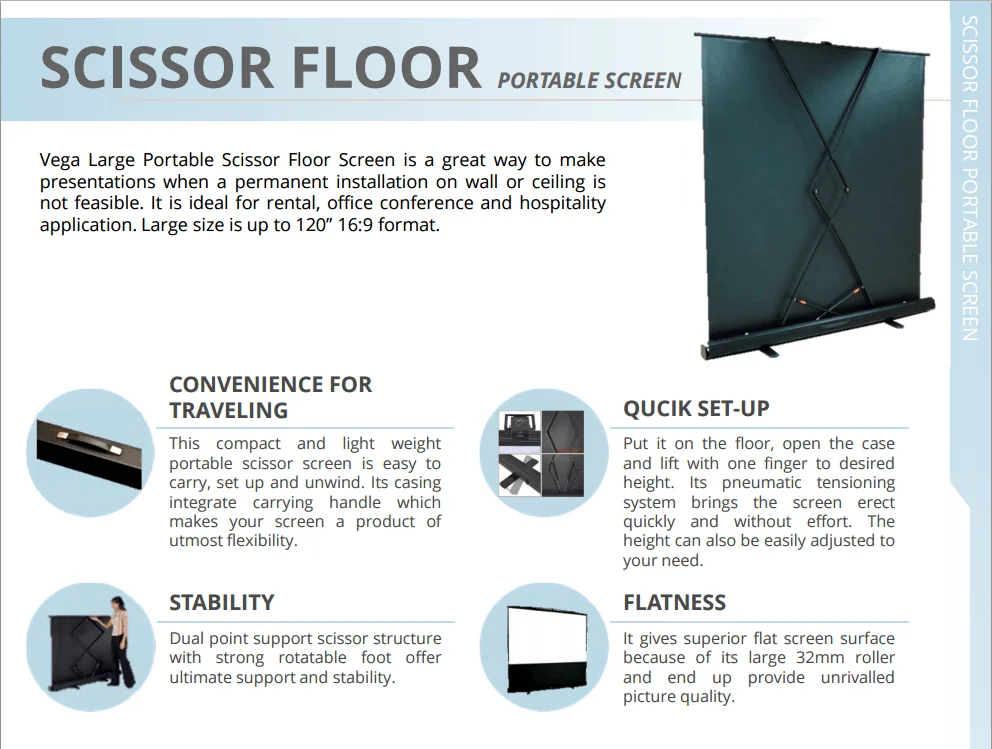 Superior Floor Standing Projector Screens