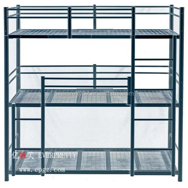 
 Дешевая современная прочная металлическая трехъярусная кровать на 3 человек  