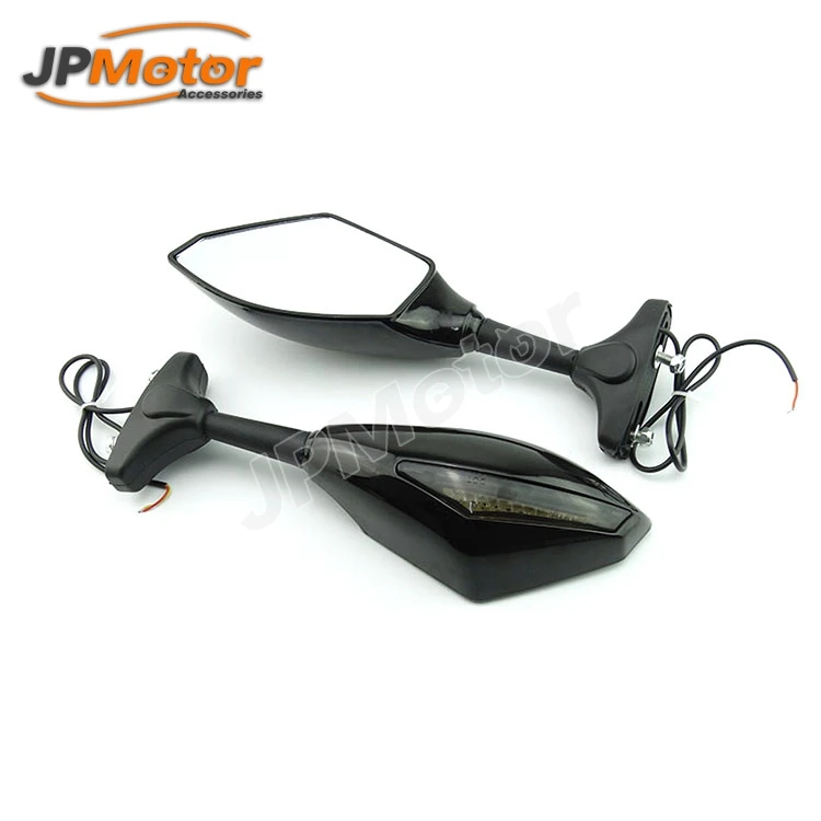 Motorcycle LED Turn Signal Light Indicator Side Mirrors for Cruiser Scooter Motorbike