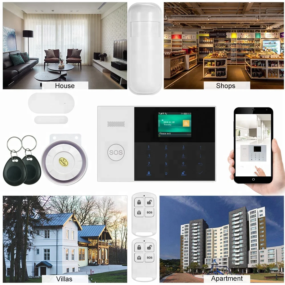 PGST 4G Security System Wireless Alarm Hub WiFi Smart Home With Motion Sensor Door Contact for Tuya Home Alarm Security System