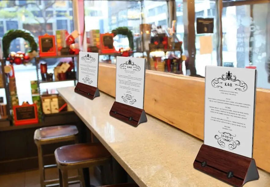 New Invention !!! Flashing Led Light Table Menu Restaurant Card Display Holder Stand
