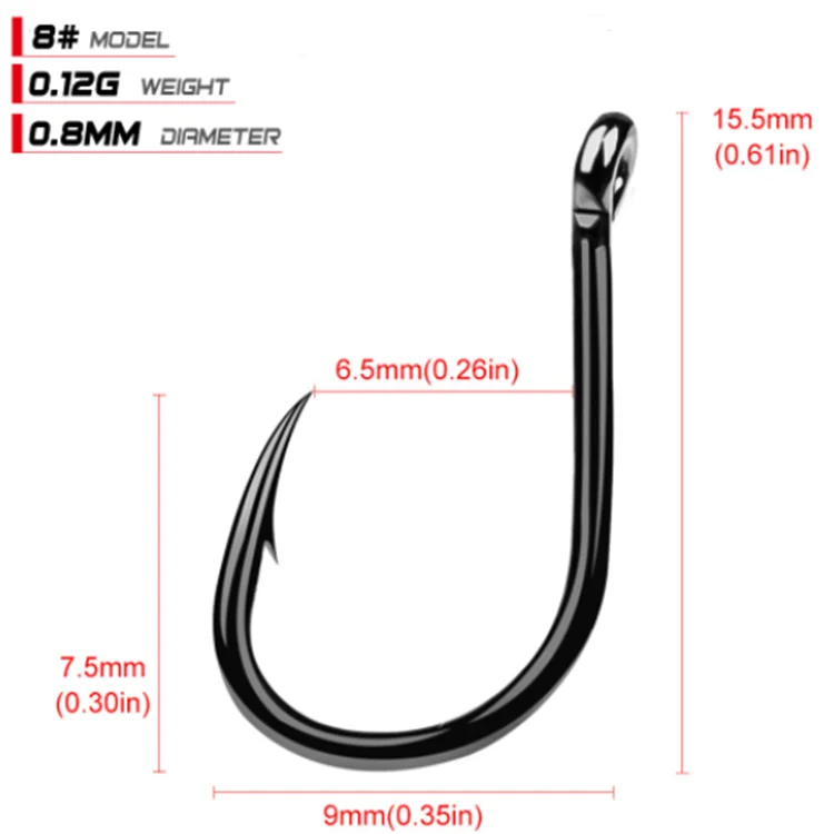 200pcs sliver wacky hook high carbon Steel worm fishing hooks for sea fishing