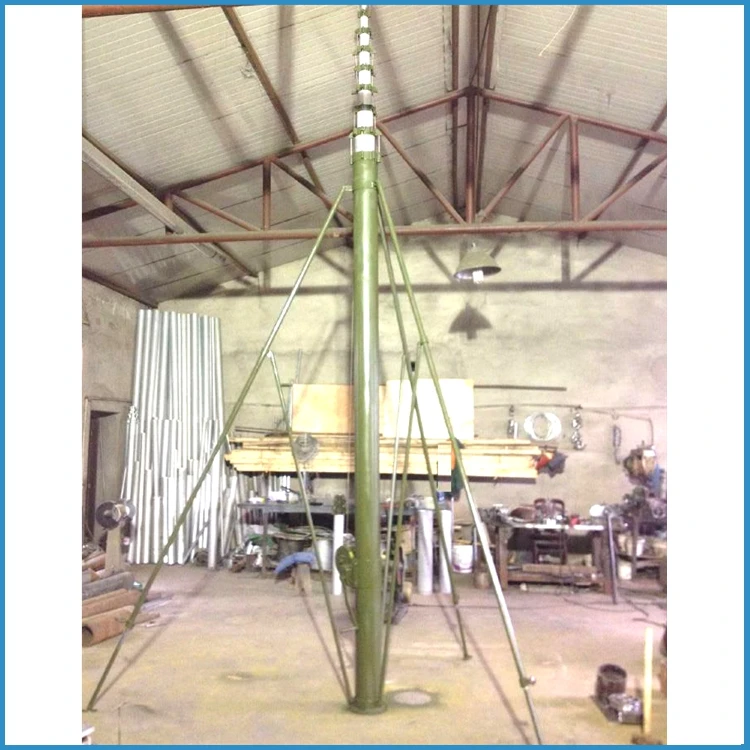 
10 м Военная портативная легкая лебедка вверх телескопическая мачта для ТВ радиоантенны 