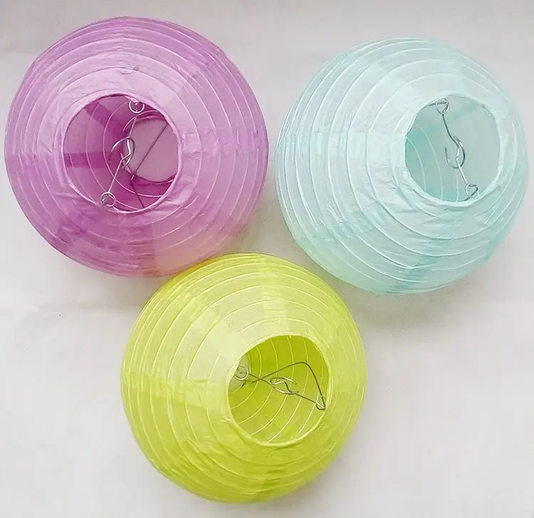 Оптовая продажа, индивидуальная печать, китайские декоративные подвесные Круглые красочные бумажные лампы, бумажные фонари