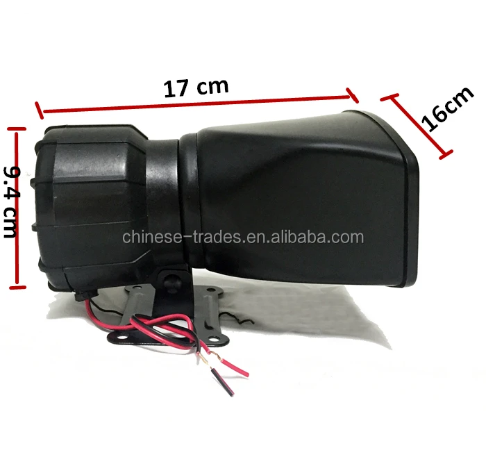 DC12V Wireless Remote Control Electronic Siren Warning Alarm with 4 Sounds