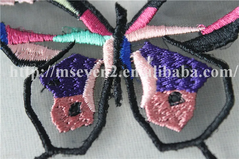 Красивые красочные вышитые дизайнерские 3d нашивки с бабочками для детской